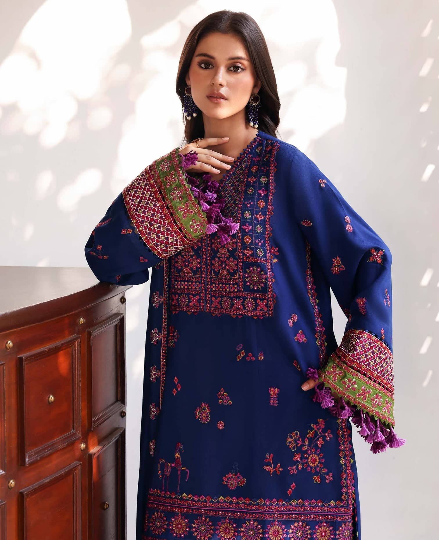 Republic Womens wear Winter Pakistani Suit Republic Womens Wear Amaris/Winter/Maris/Blue/Karandi