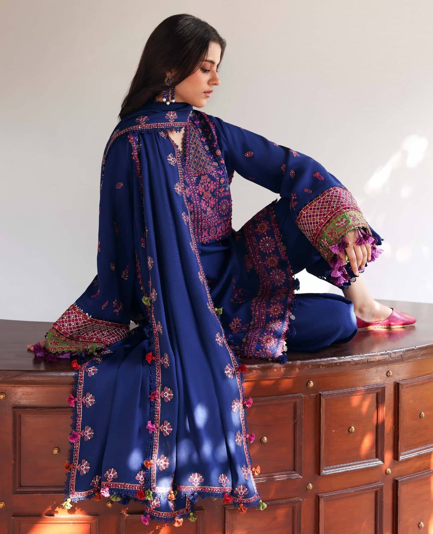 Republic Womens wear Winter Pakistani Suit Republic Womens Wear Amaris/Winter/Maris/Blue/Karandi