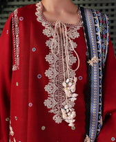 Republic Womens wear Winter Pakistani Suit Republic Womens Wear Amaris/Winter/Orlena/Deep Red/Khaddar