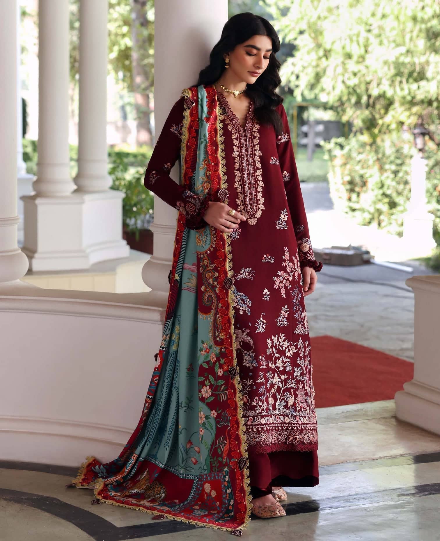 Republic Womens wear Winter Pakistani Suit Republic Womens Wear Amaris/Winter/Sienna/Oxblood/Karandi