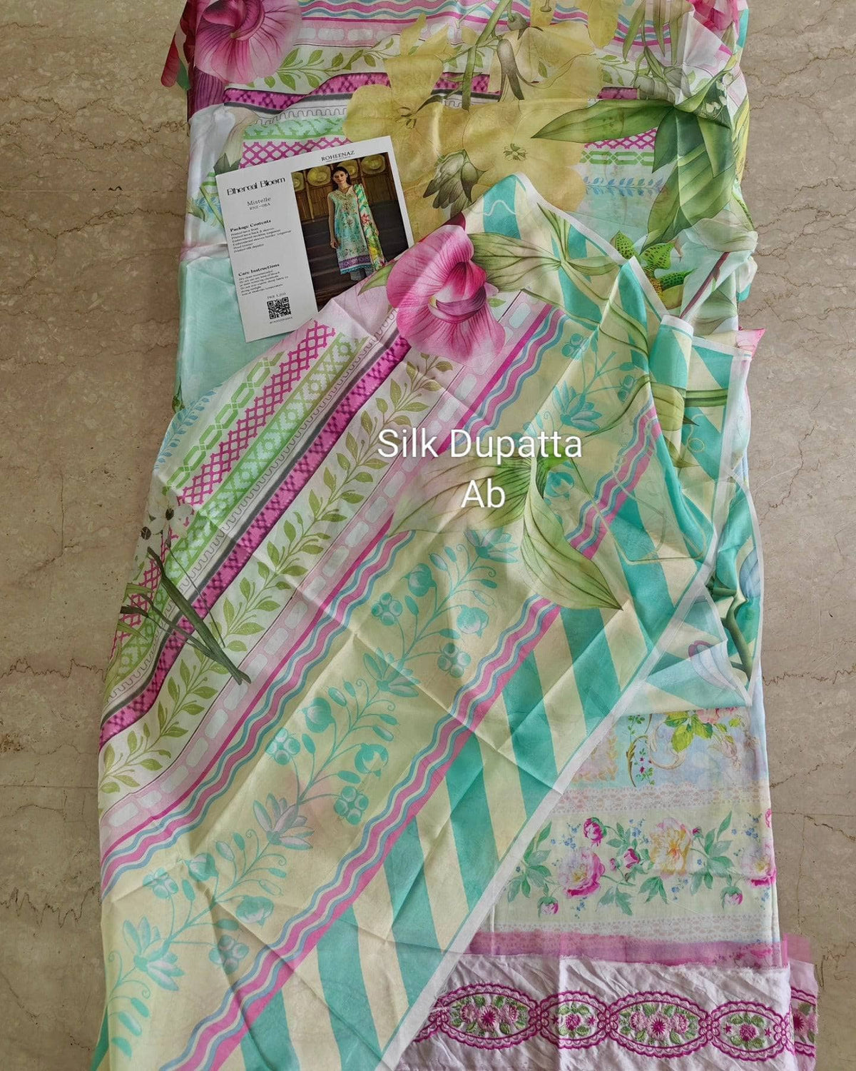 Open Pic/Roheenaz Ethereal Blooms/Mistelle/Silk Dupatta