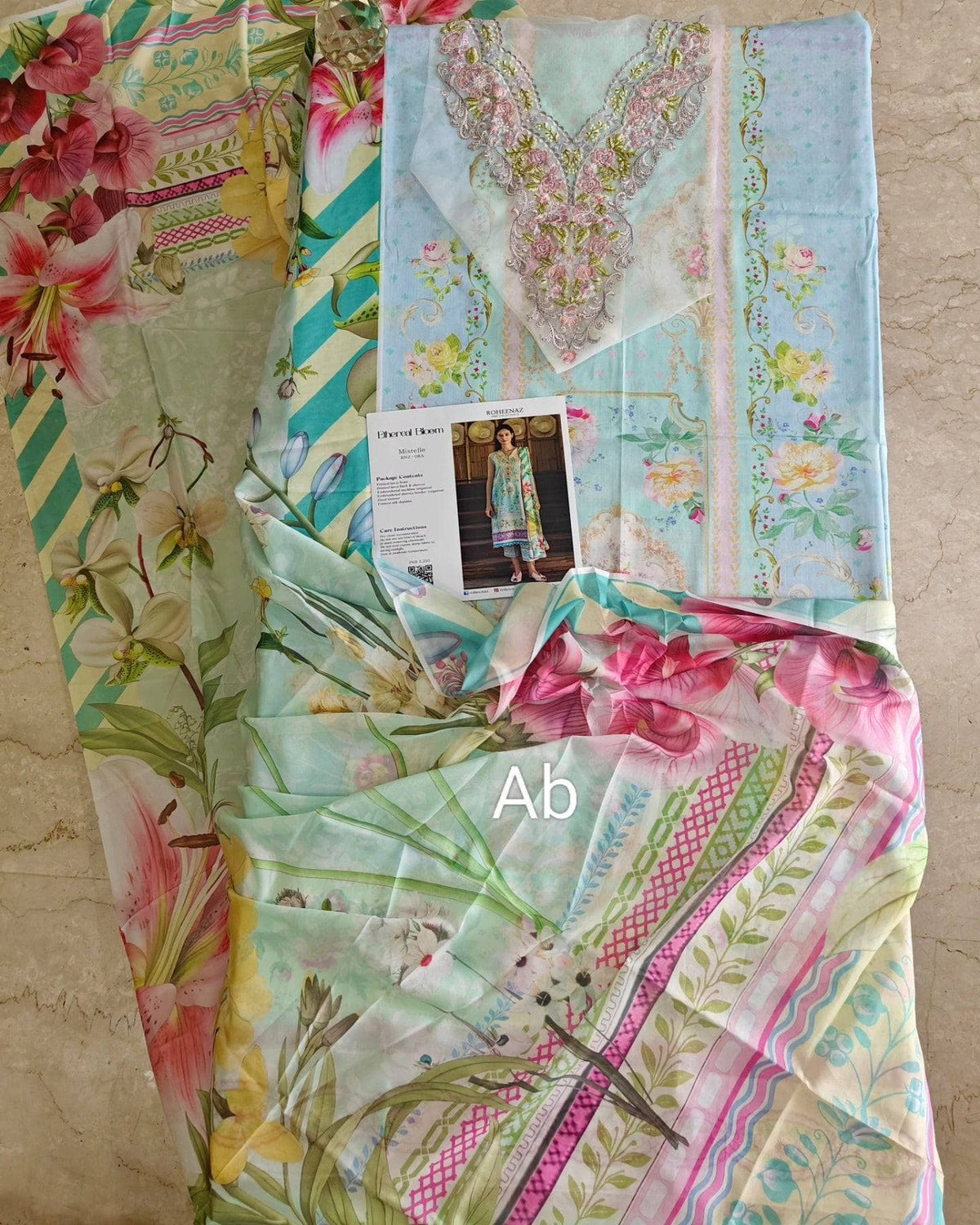 Open Pic/Roheenaz Ethereal Blooms/Mistelle/Silk Dupatta