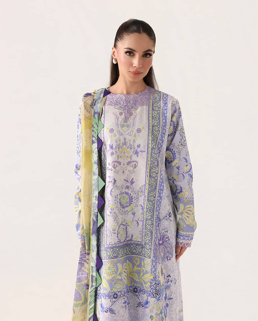 Roheenaz Rosette Lawn/Blush Meadow/Silk Dupatta