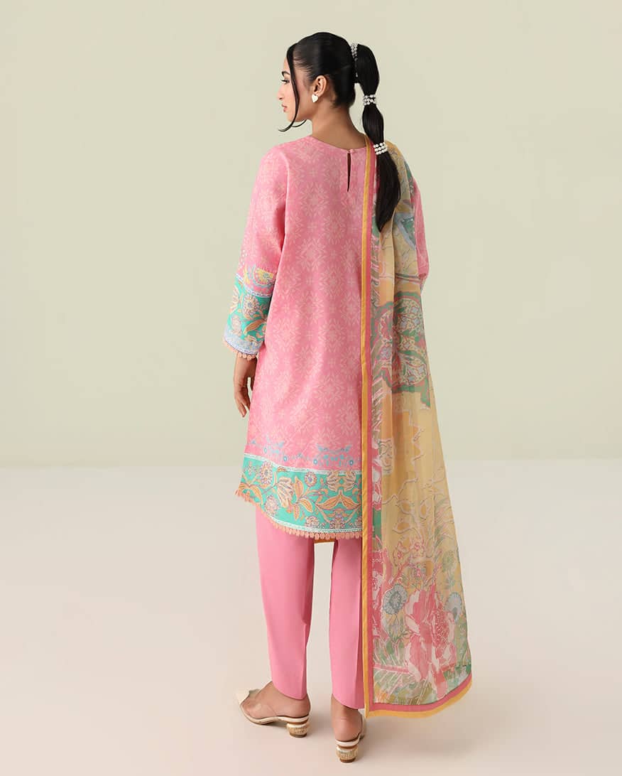 Roheenaz Rosette Lawn/Golden Hour/Silk Dupatta