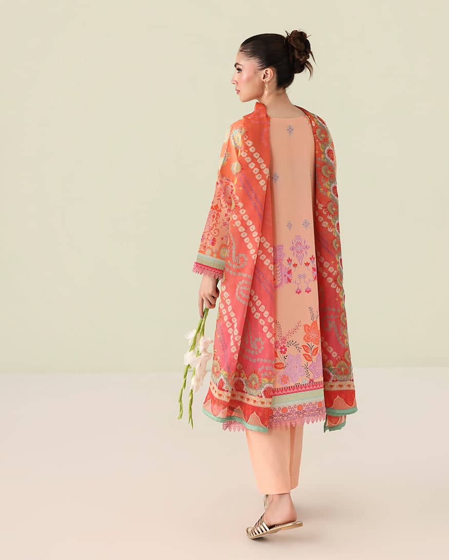 Roheenaz Rosette Lawn/Warm Horizon/Silk Dupatta