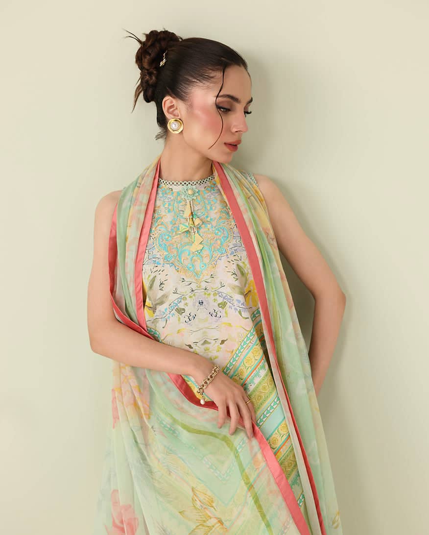 Roheenaz Rosette Lawn/Whispering Wind/Chiffon Dupatta