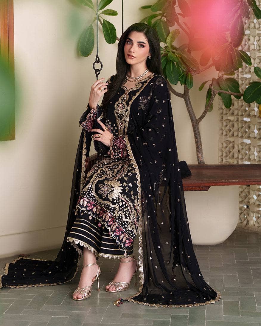 Roheenaz Mah E Noor Silk/Chandni/Black