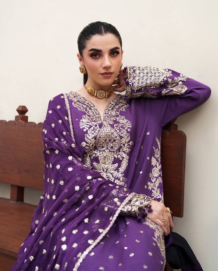 Roheenaz Mah E Noor Silk/Rukhsaar/Deep Purple