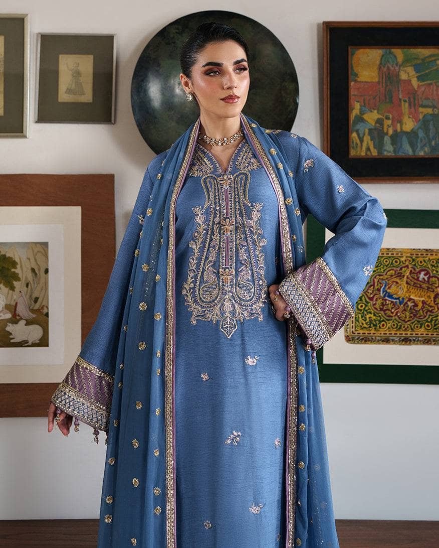 Roheenaz Mah E Noor Silk/Sitara Bano/Dusty Blue