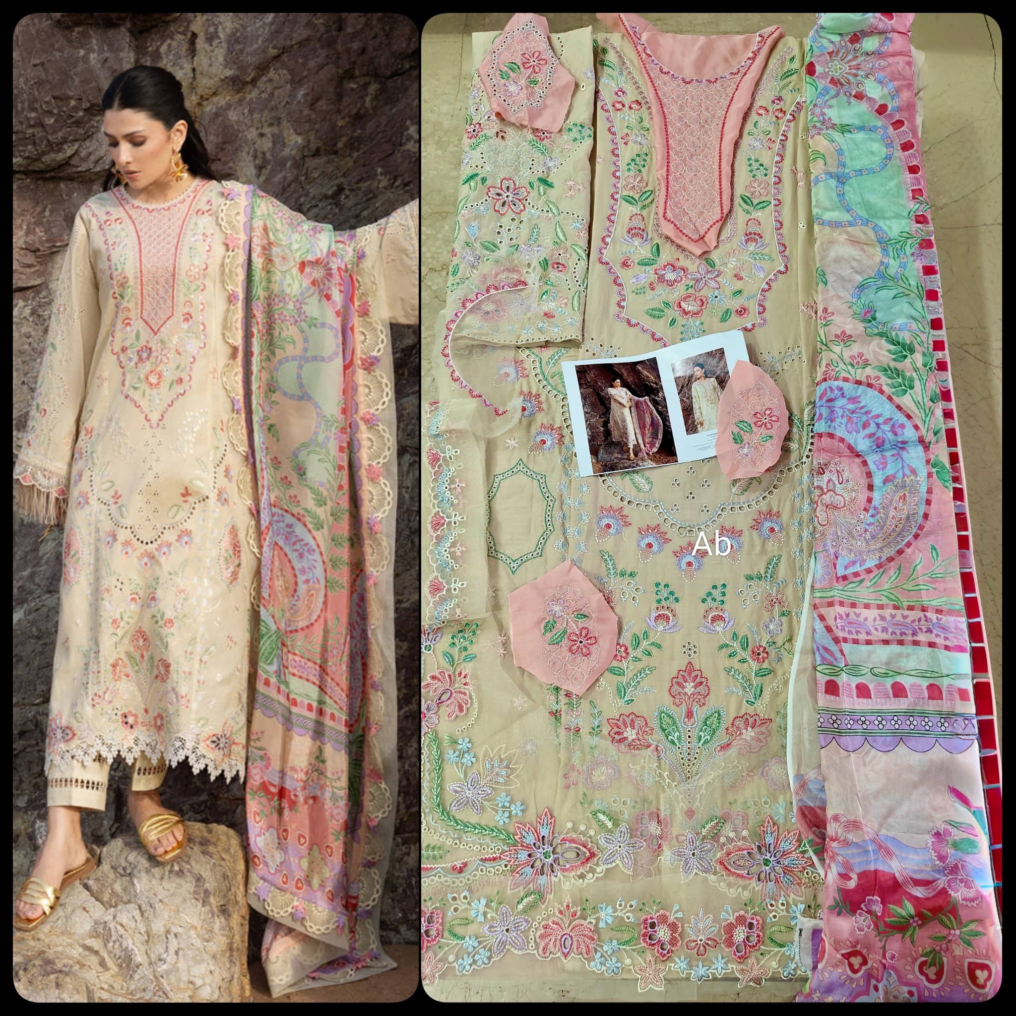 Open Pic/Sadaf Fawad Khan Siraa Lawn 26/Sunehri