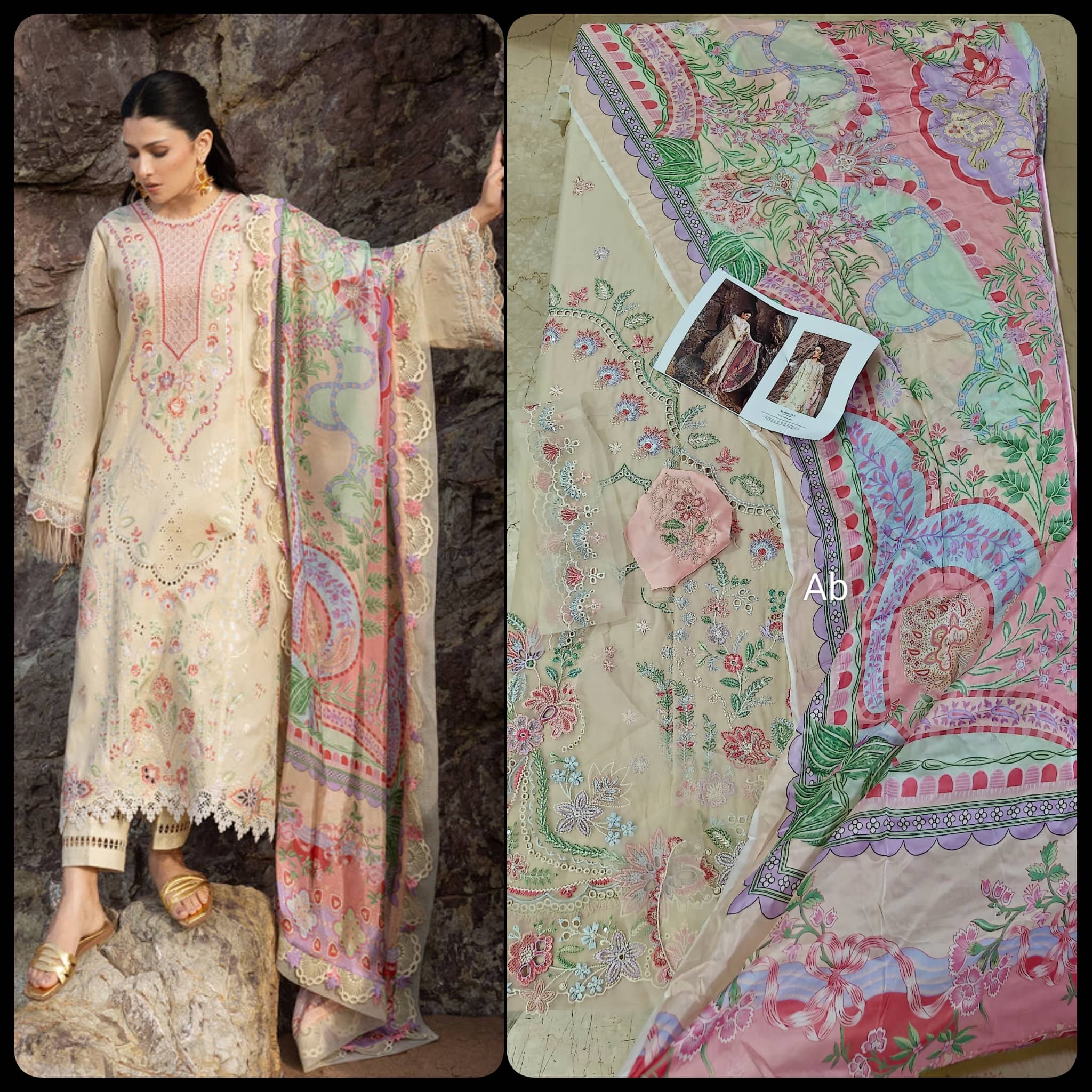 Open Pic/Sadaf Fawad Khan Siraa Lawn 26/Sunehri