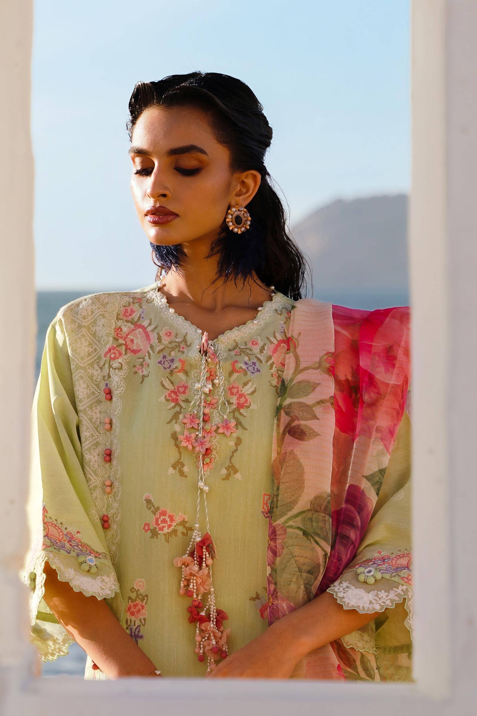 Sana Safinaz Muzlin 24/3 Pc/16 B/Green