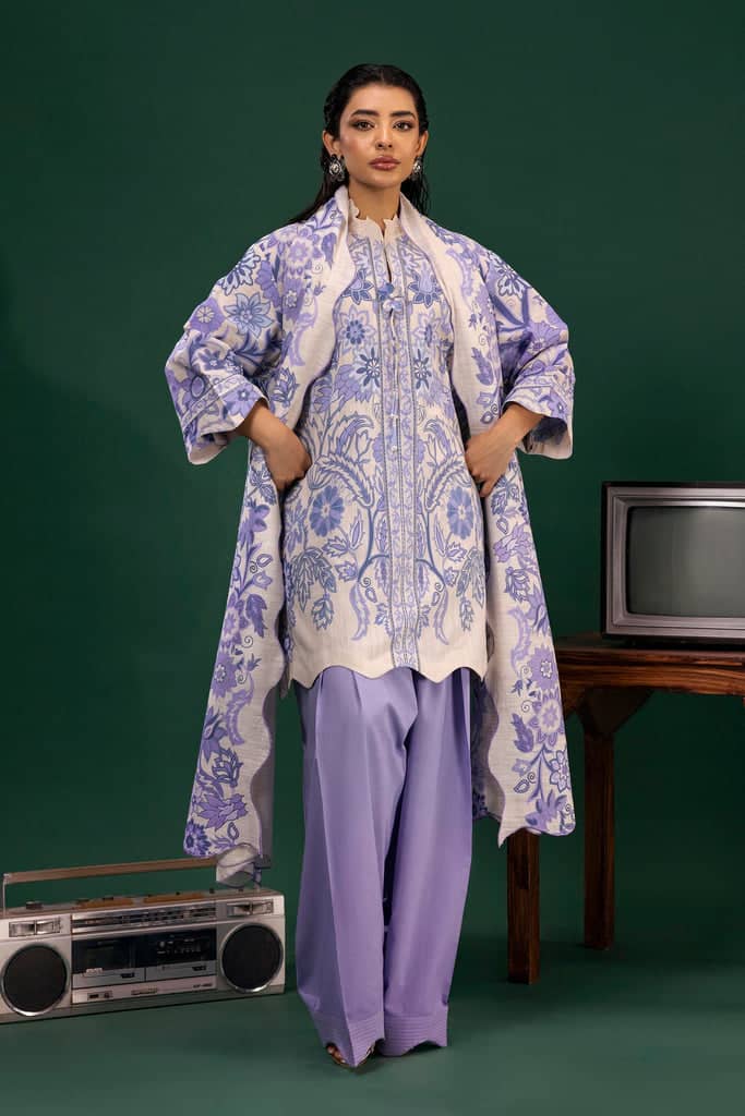 Sana Safinaz Mahay Luxury Lawn Brands Sana Safinaz Mahay Winter 25/Slub Linen Suit/Shirt Dupatta Set/