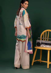 Sana Safinaz Mahay Luxury Winter Brands Sana Safinaz Mahay Winter 25/Slub Linen Suit/10A/Shirt Dupatta Set