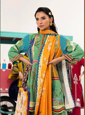 Sana Safinaz Mahay Luxury Winter Brands Sana Safinaz Mahay Winter 25/Slub Linen Suit/10B/Shirt Dupatta Set