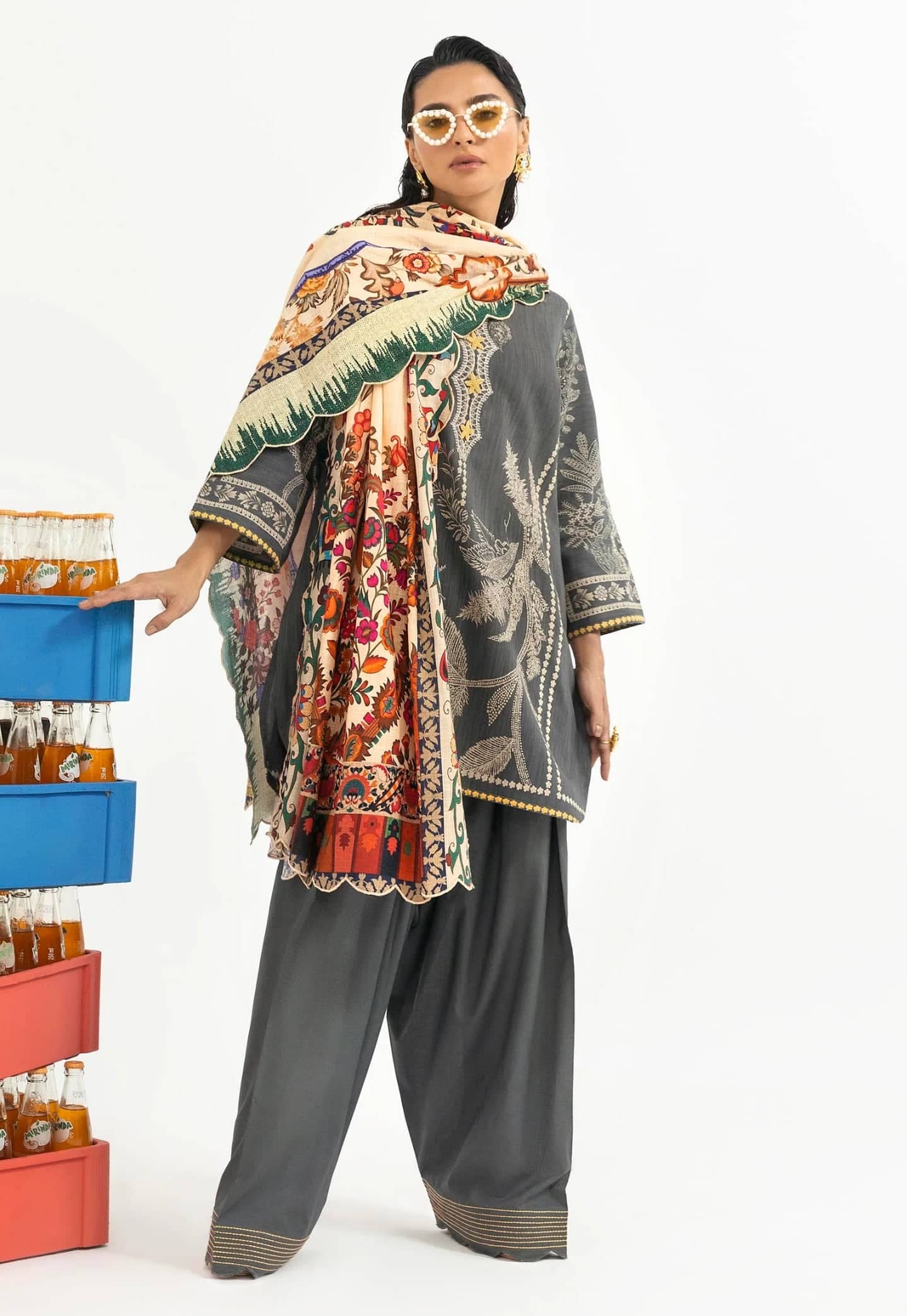 Sana Safinaz Mahay Luxury Winter Brands Sana Safinaz Mahay Winter 25/Slub Linen Suit/5A