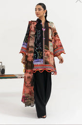 Sana Safinaz Mahay Luxury Winter Brands Sana Safinaz Mahay Winter 25/Slub Linen Suit/9B/Shirt Dupatta Set