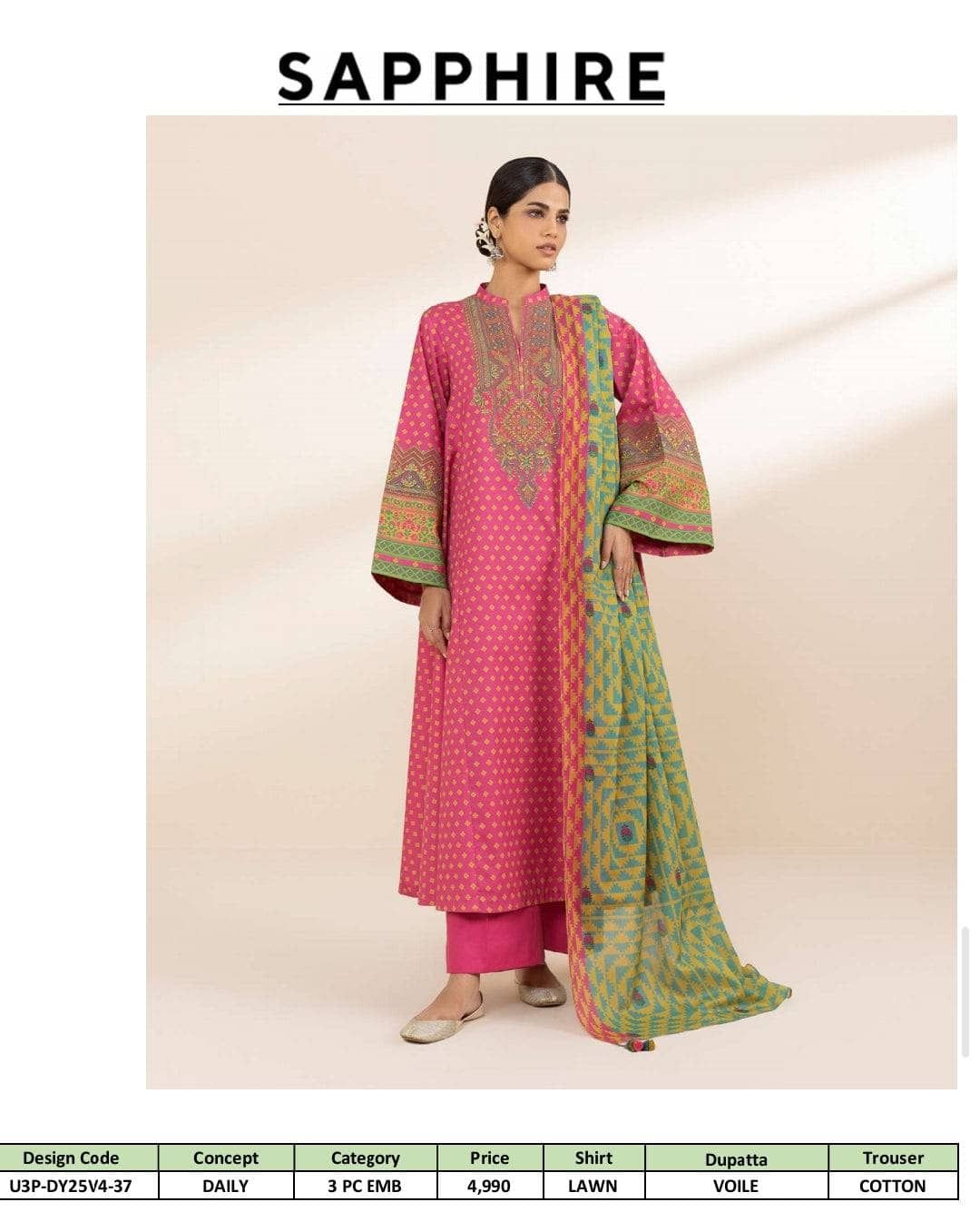 Restocked/Sapphire Daily Embroidered Lawn Collection