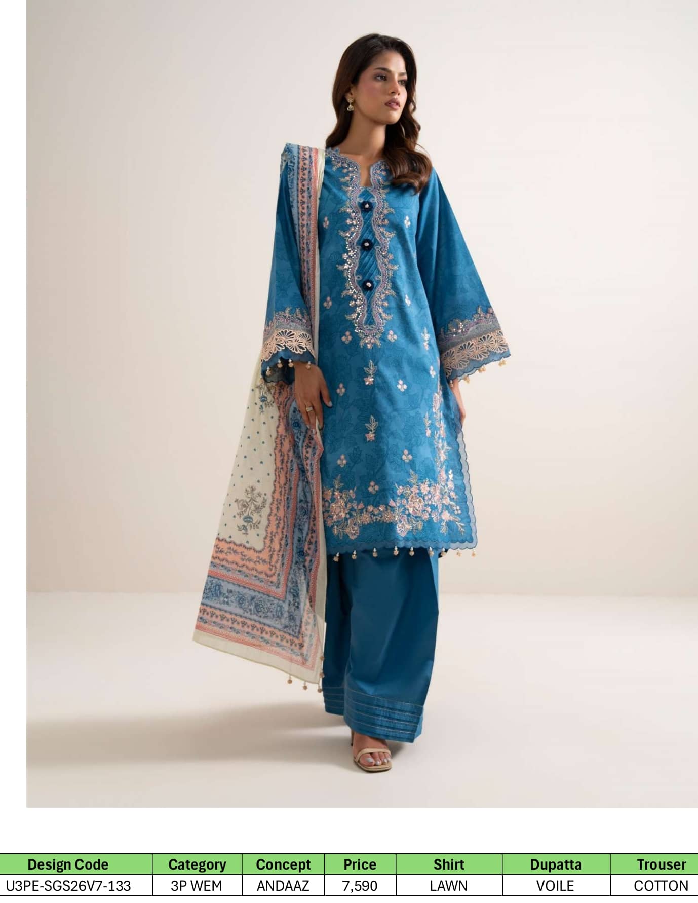 Sapphire Andaaz Luxury Lawn 26/U3PE-SGS26V7-133