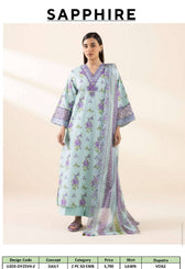 Sapphire Daily Embroidered Lawn Collection/Shirt Dupatta Set