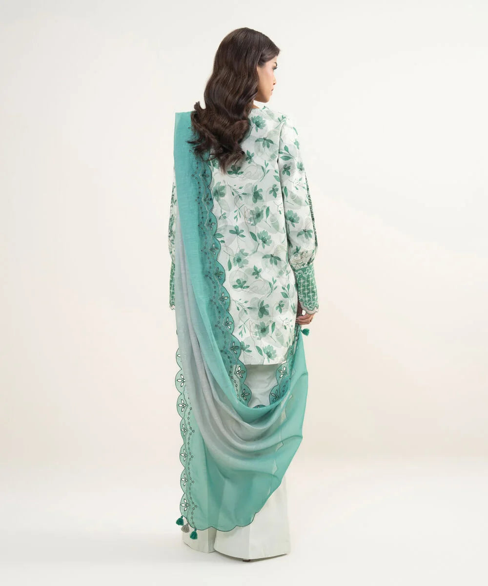 Sapphire Luxury Lawn 26/3PESGS26V355/Green & Off White