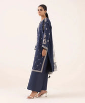 Restocked/Sapphire Intermix 25/Vol 2/Embroidered Cotton Jacquard Suit/Blue & Off White