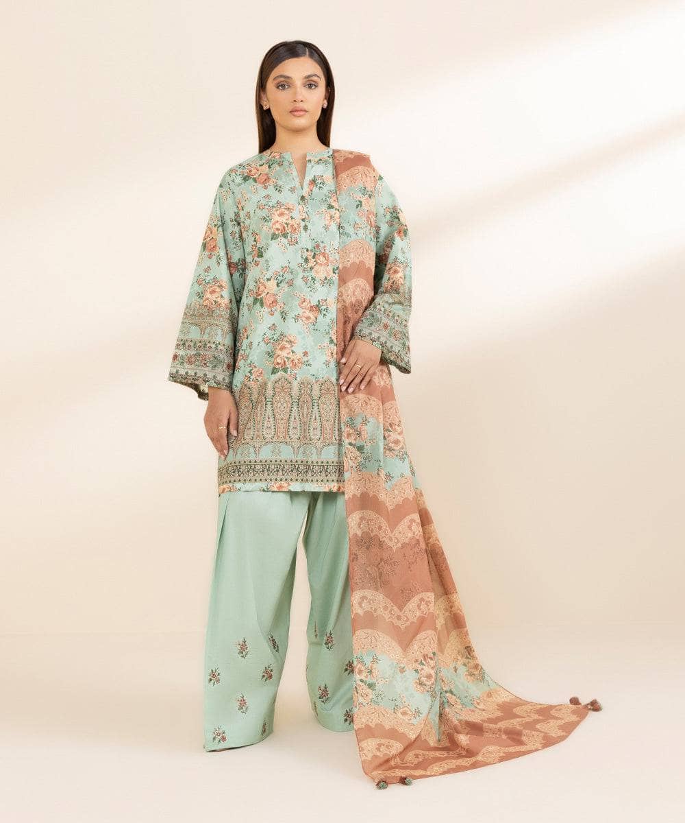 Sapphire Intermix 25/Embroidered Cotton Suit/Aqua