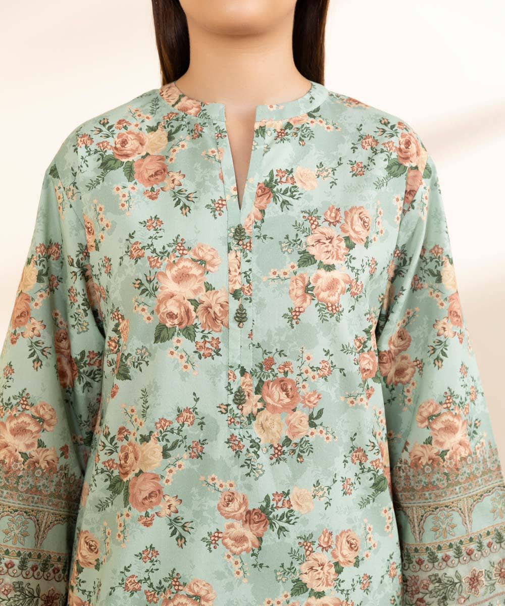 Sapphire Intermix 25/Embroidered Cotton Suit/Aqua