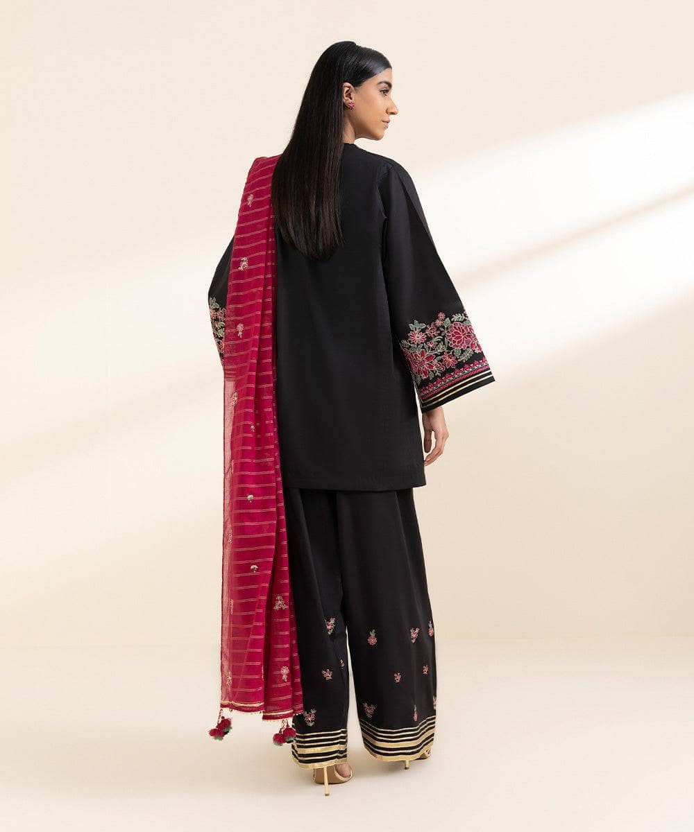 Sapphire Intermix 25/Embroidered Cotton Suit/Black Raspberry Sauce
