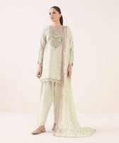 Sapphire Intermix 25/Vol 2/Embroidered Cotton Suit/Off White & Pink