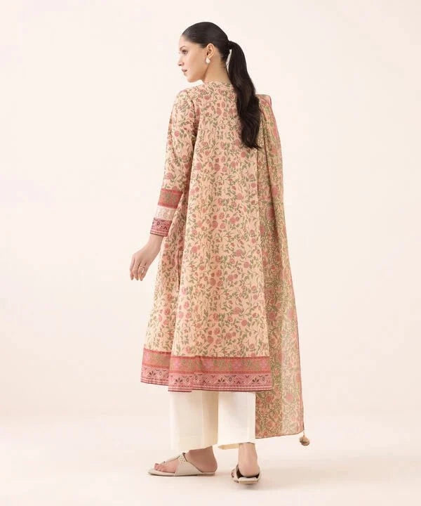 Sapphire Intermix 25/Vol 2/Embroidered Lawn Suit/Peach Green