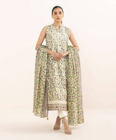 Sapphire Intermix 25/Vol 2/Embroideried Cotton Suit/Off White & Purple