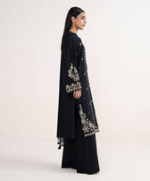 Restocked/Sapphire Winter Essentials/Embroideried Linen Suit/U3PE-SG25V7-1/Black