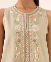 Sapphire Winter Essentials/Embroidered Cotton Viscose Suit/U3PE-DY25V7-20B/Sandy Hues