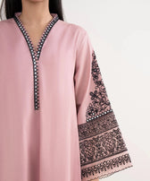 Sapphire Winter Essentials/Embroidered Textured Cotton Suit/U3PEST25-V7-9/Pink