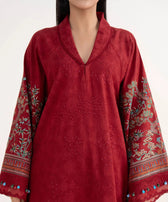Sapphire Winter Essentials/Embroideried Cotton Jacquard Suit/0U3PE-ST25V-71/Red