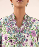 Sapphire Winter essentials/Embroideried Cotton Suit/0U3PEDY25V74/Light Blue & Ivory