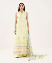 Sapphire Winter essentials/Embroideried Fine Cotton Satin Suit/0U3PESG25V77/Pastel Yellow