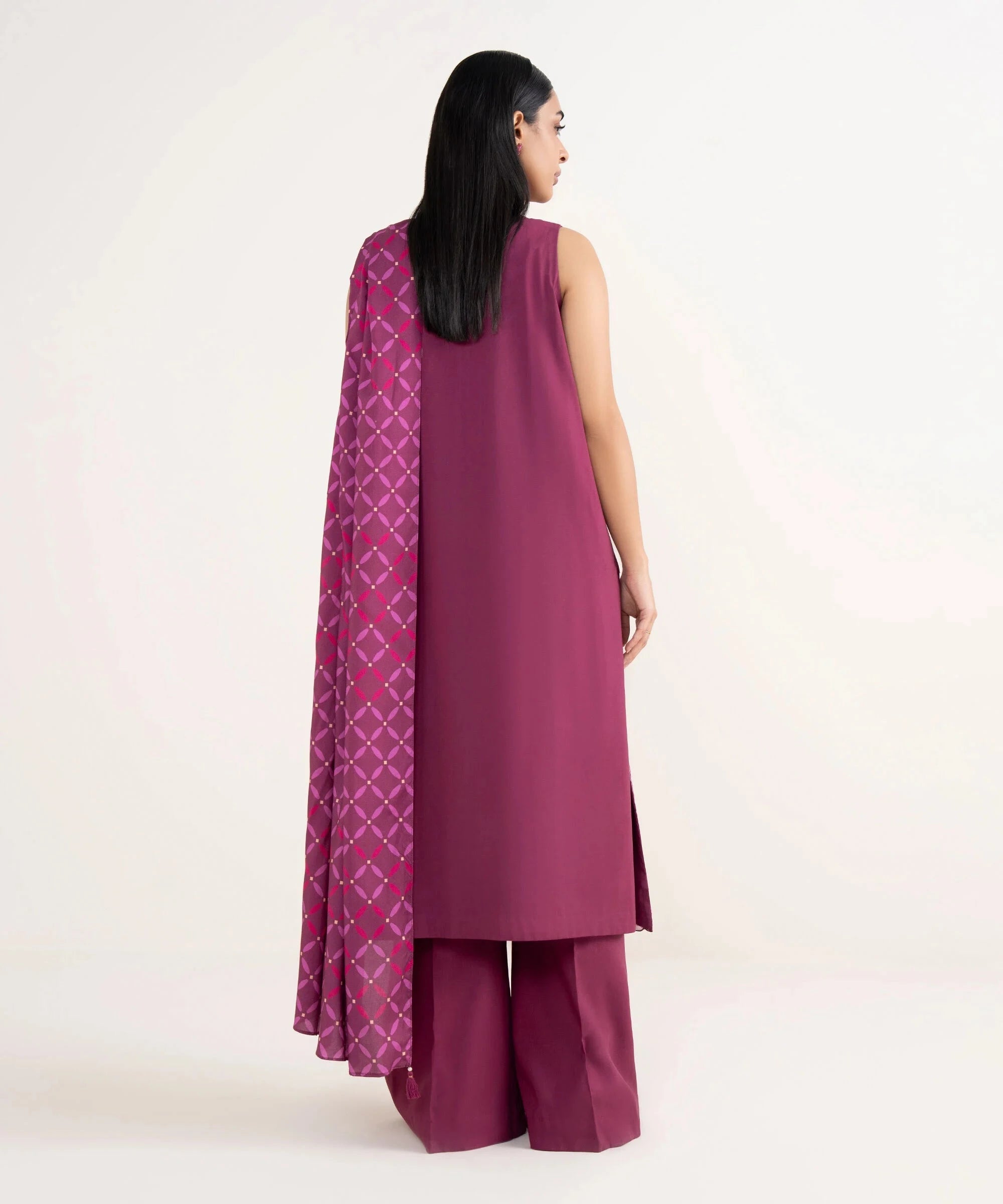 Sapphire Winter Essentials/Embroideried Linen Suit/0U3PE-SG25-V7-4/Magenta