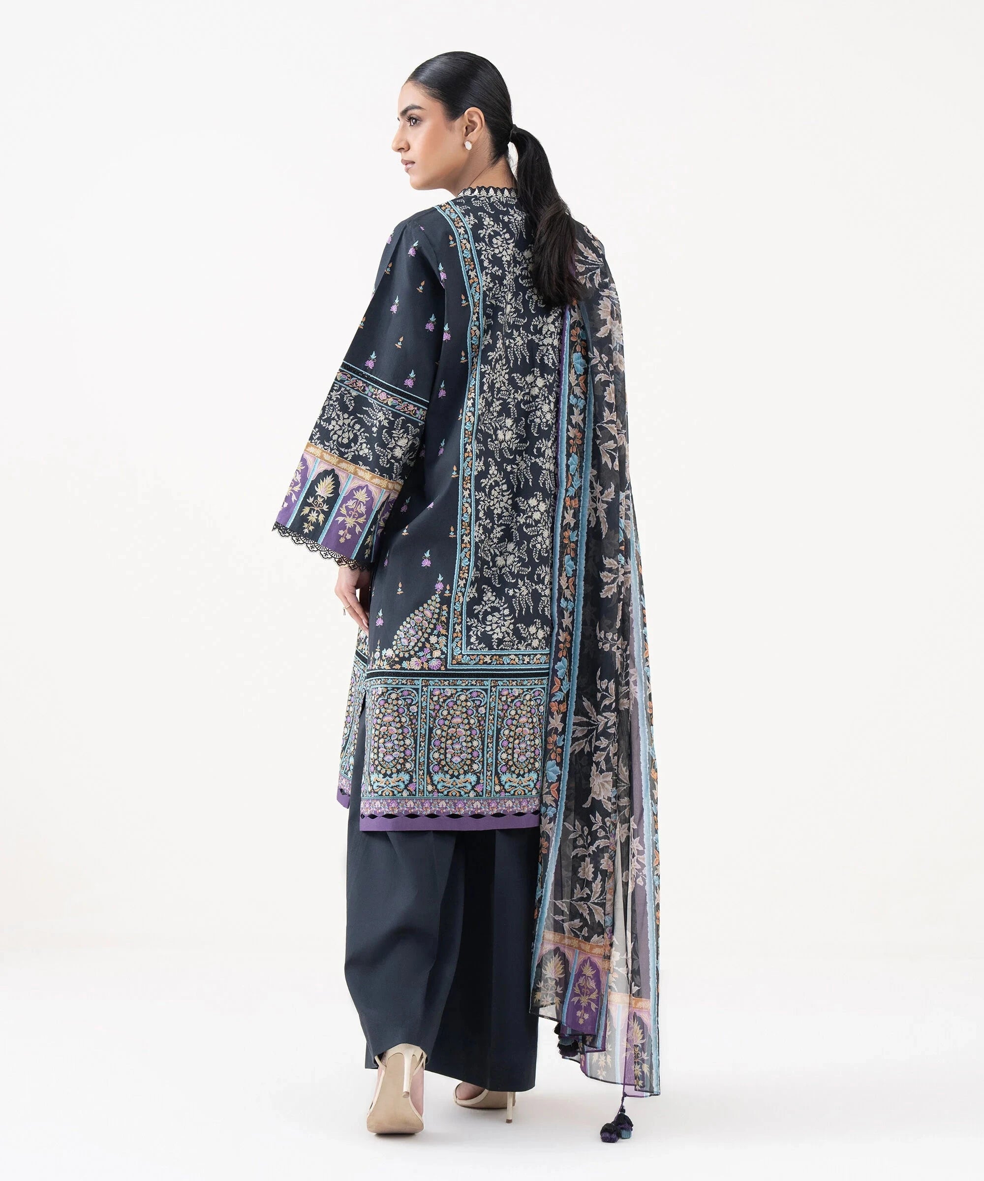 Sapphire Winter essentials/Printed Cotton Suit/00U3P-DY25V-74/Deep Blue