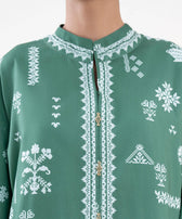 Sapphire Winter Essentials/Printed Linen Suit/U3P-DY25V7-10-Green