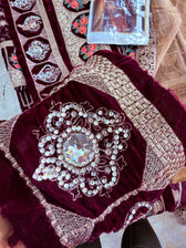 Open Pic/Sale‼️Serene Premium Velvet/Crystal & Zari/Maroon & Gold/SPM18F 06 06