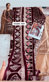Open Pic/Sale‼️Serene Premium Velvet/Crystal & Zari/Maroon & Gold/SPM18F 06