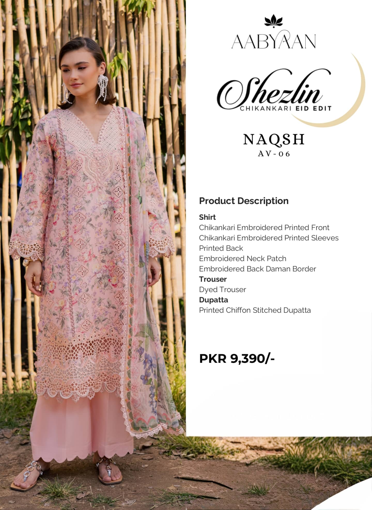 Aabyaan Shezlyn Chikankari Lawn/Naqsh