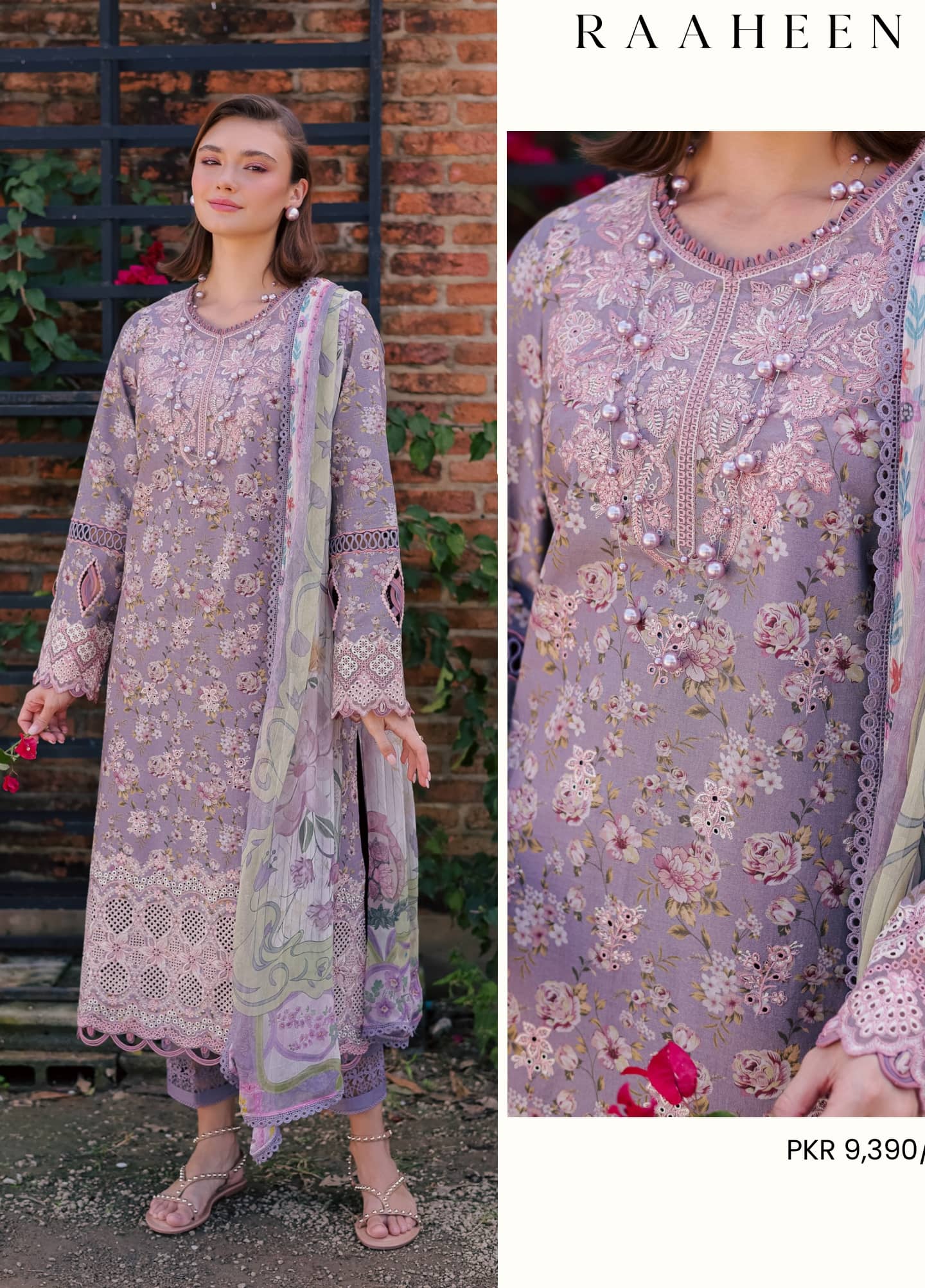 Aabyaan Shezlyn Chikankari Lawn/Raaheen