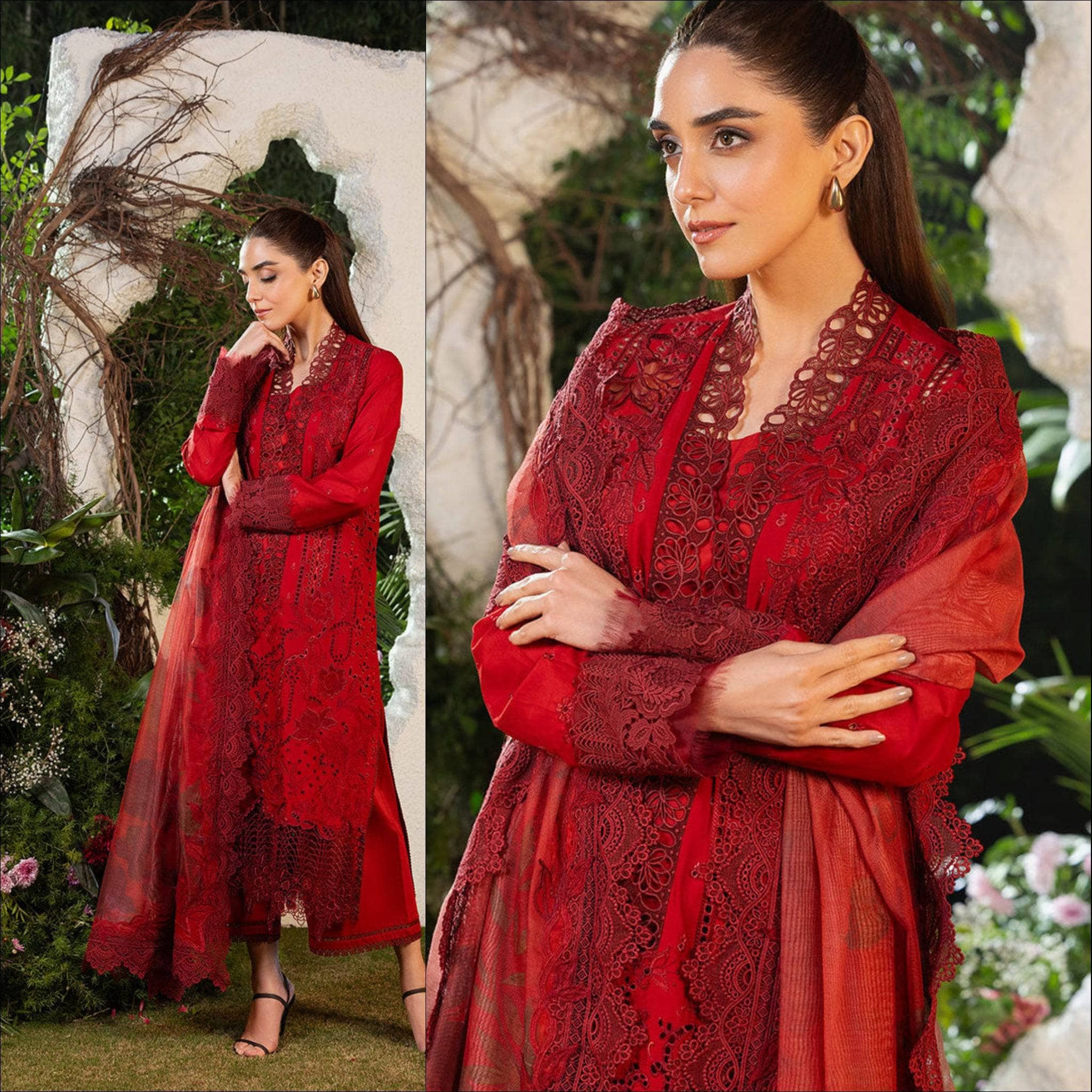 Stitched Look of Unstitched Sobia Nazir Lawn 25/3A/Size - XL L M S