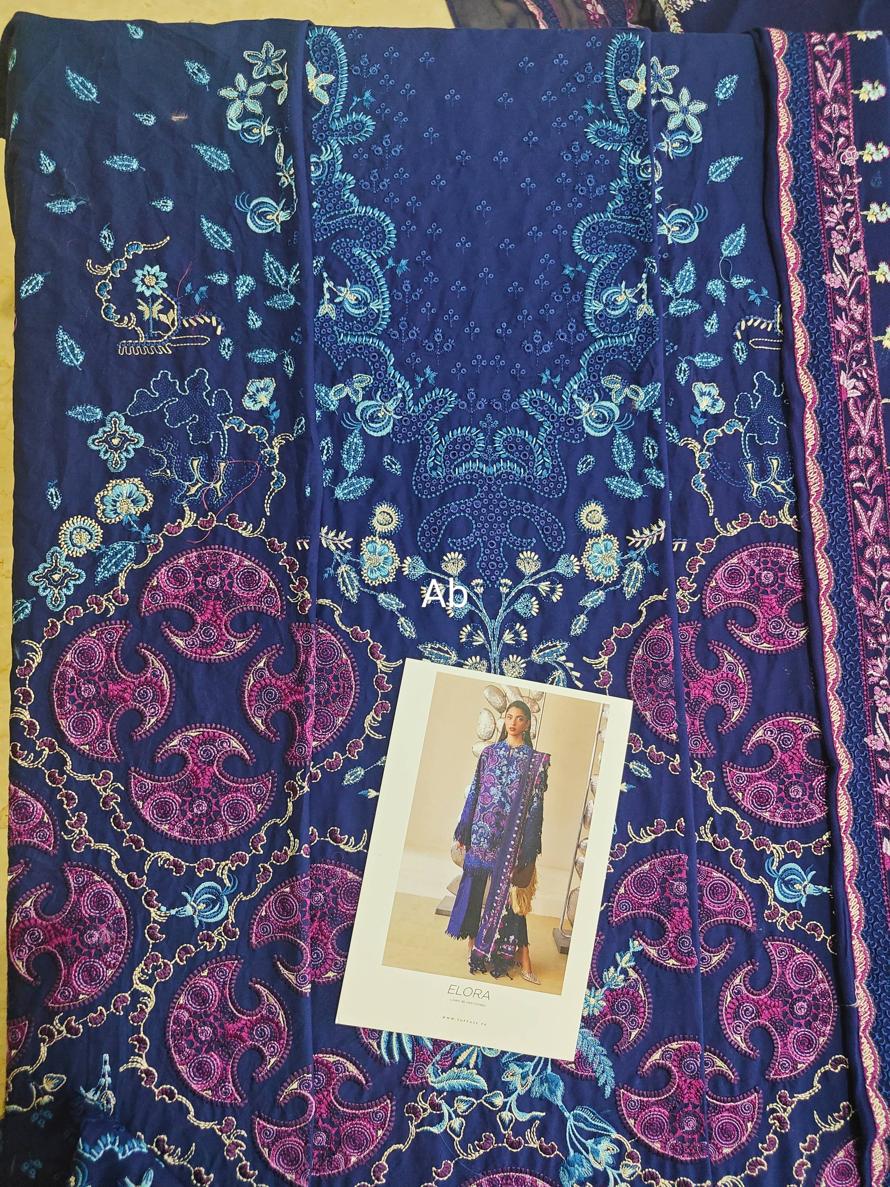 Open Pic/Sale‼️Suffuse Luxury Lawn 26/Elora/Blue