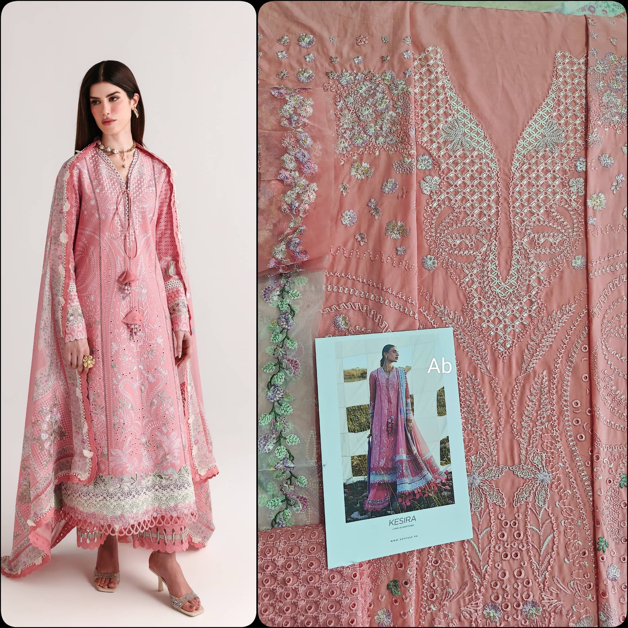 Open Pic/Sale‼️Suffuse Luxury Lawn 26/Kesira/Pink