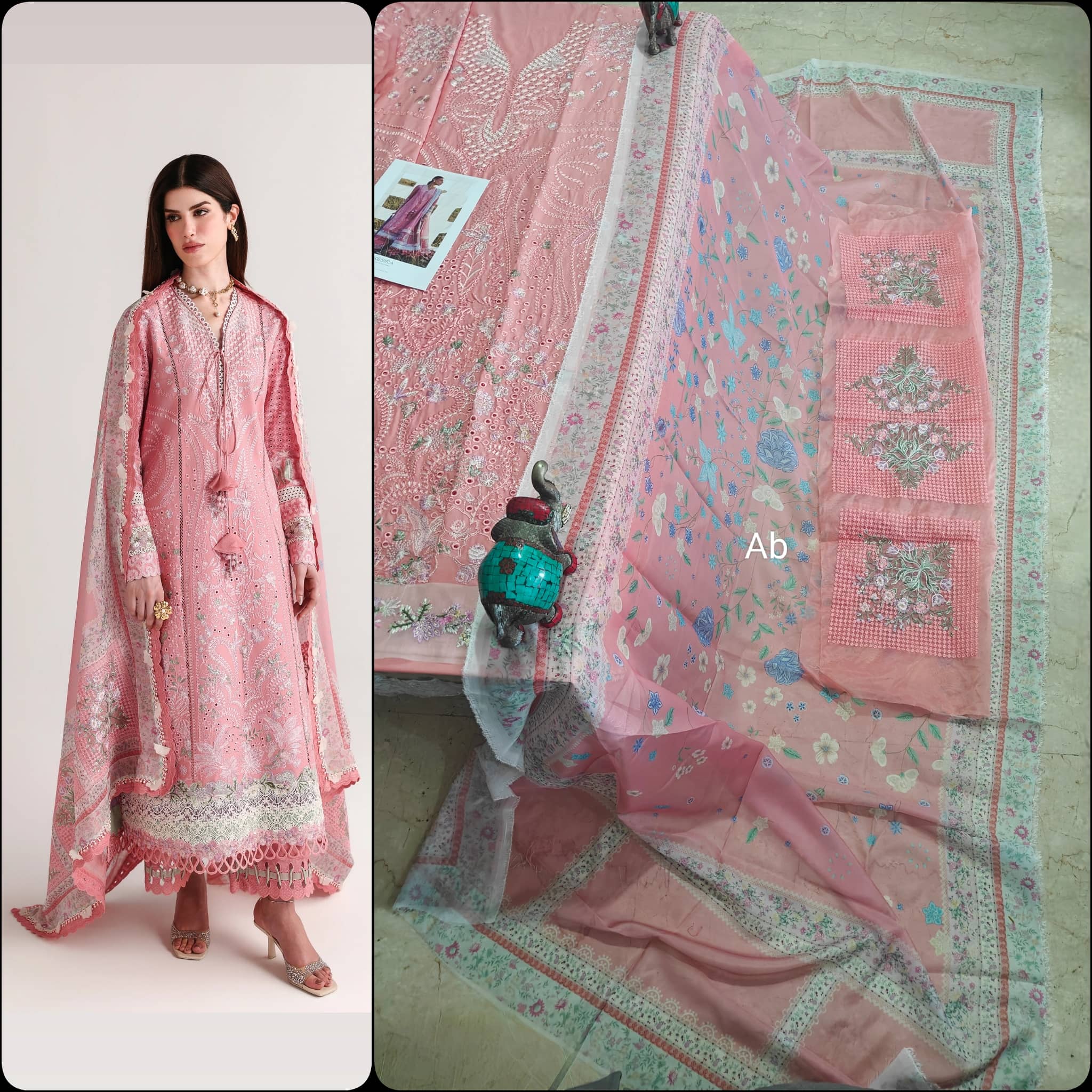 Open Pic/Sale‼️Suffuse Luxury Lawn 26/Kesira/Pink