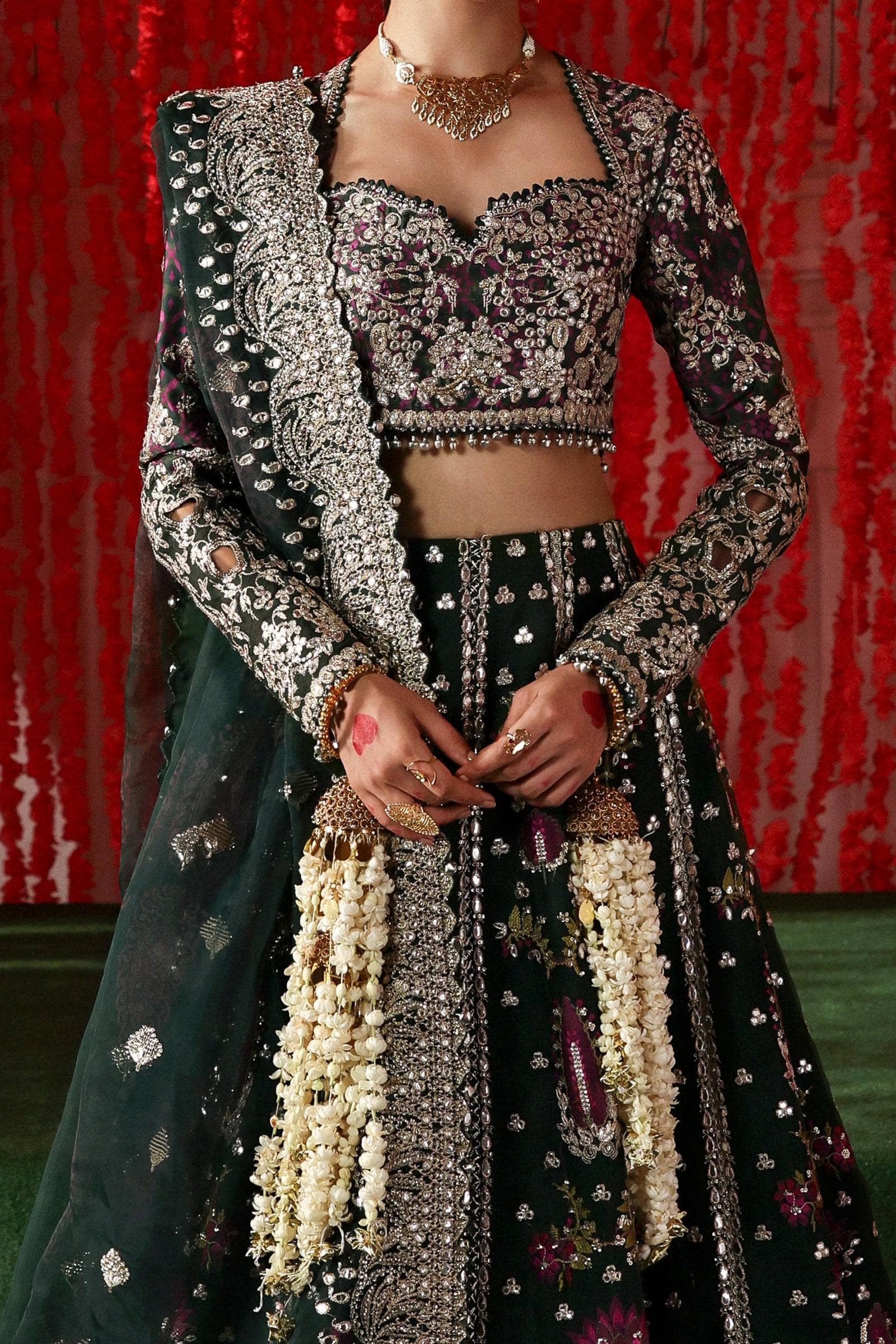 Afrozeh Shehnai Wedding Formals 25/Shonglam/Emerald